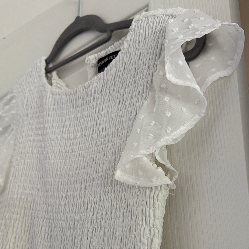 White Ruffled Maxi Dress - Picture 5 of 6